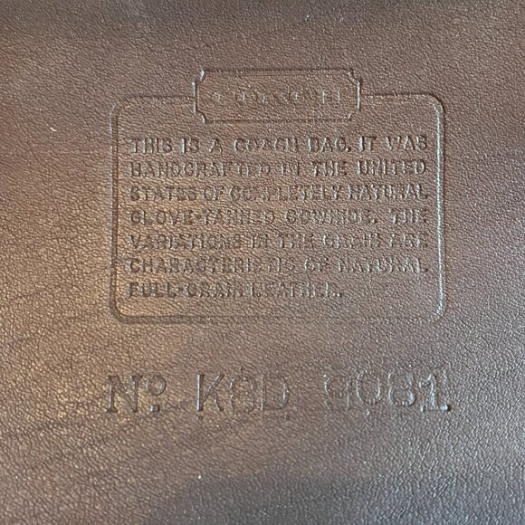 Coach Vintage Tribeca Dark Brown Mahogany Satchel Tote Purse Bag (9081)- LNC - Picture 9 of 9